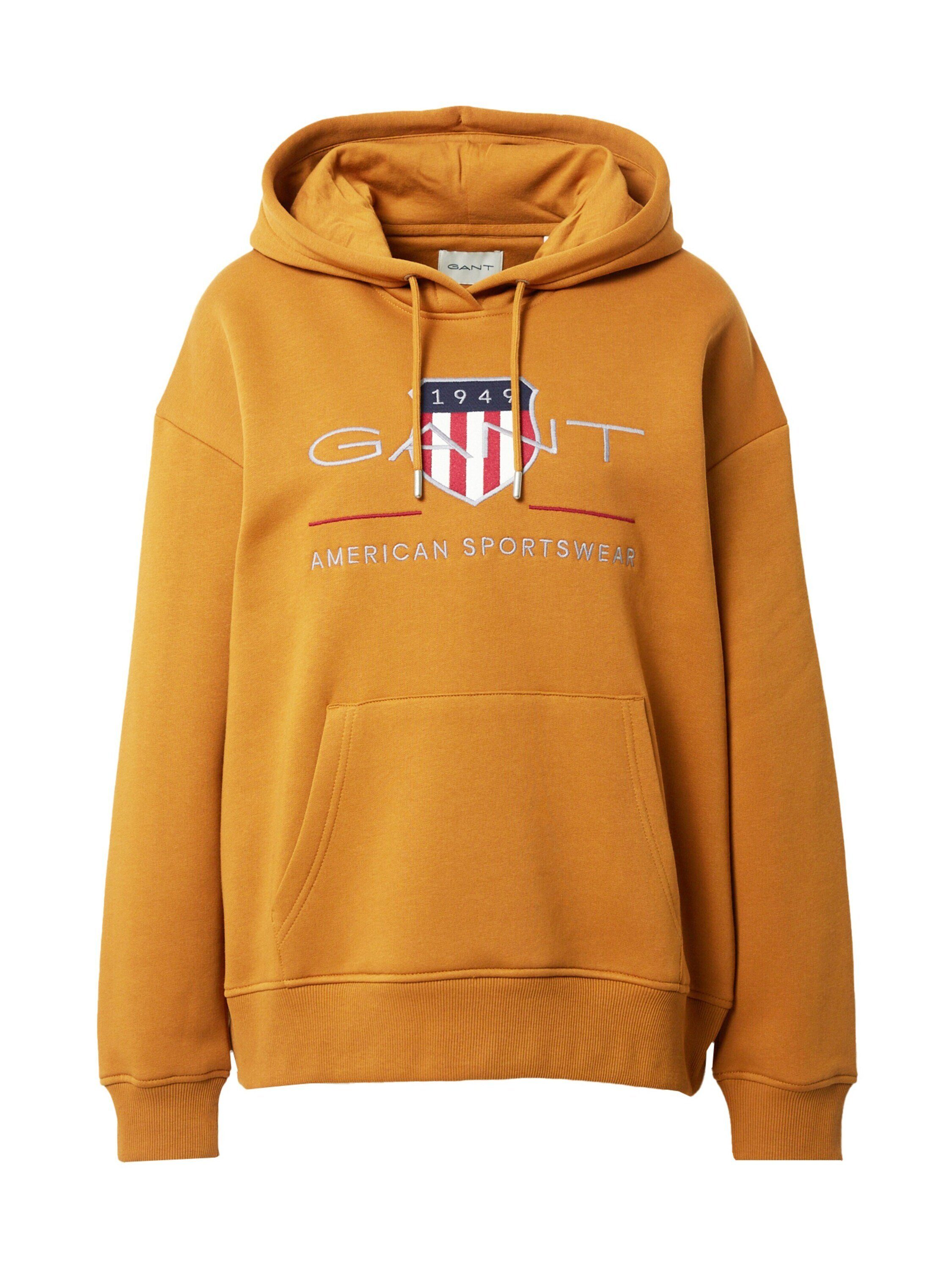 Stickerei Sweatshirt Gant (1-tlg) Braun