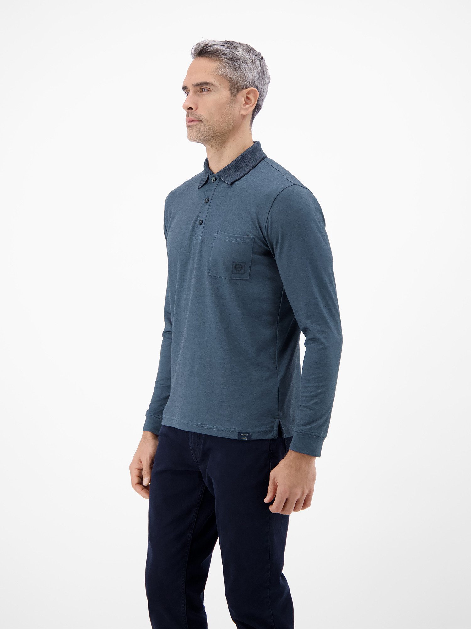 LERROS Sweatshirt Langarm Polo mit Brusttasche aus Baumwollmix – Bild 5 von 5
