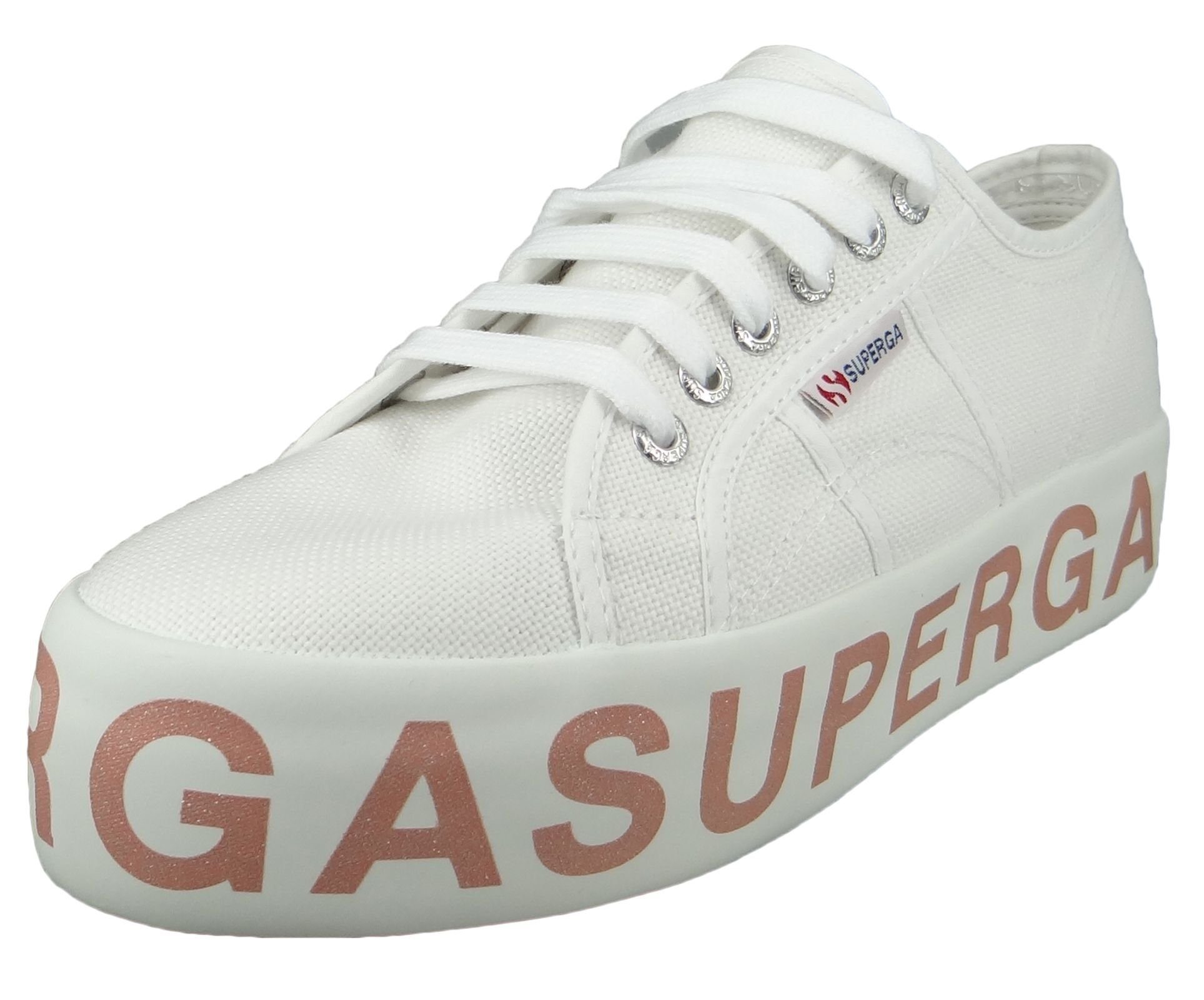 Superga S111TRW 2790 COTW Glitterlettering A01 white bronze Кросівки