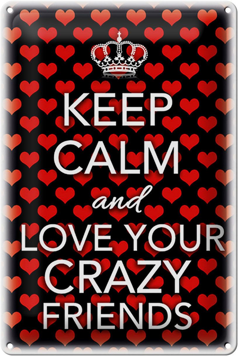Metallschild Schild Blech 20x30cm - Made in Germany - Spruch Keep Calm and love cra