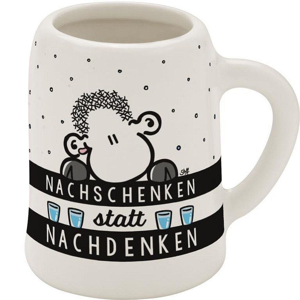 Sheepworld Schnapsglas Schnapskrug Schnapsglas Stamper Keramik Sheepworld NACHSCHENKEN 73855, Material: Keramik