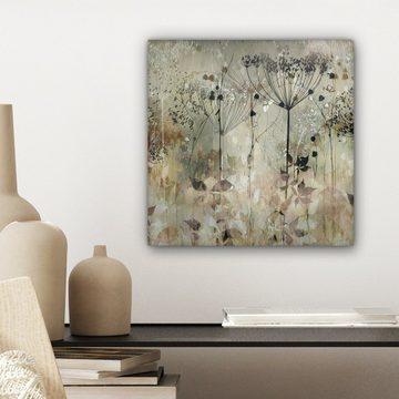 OneMillionCanvasses® Leinwandbild Blumen - Grau - Natur - Kunst, (1 St), Leinwand Bilder für Wohnzimmer Schlafzimmer, 20x20 cm