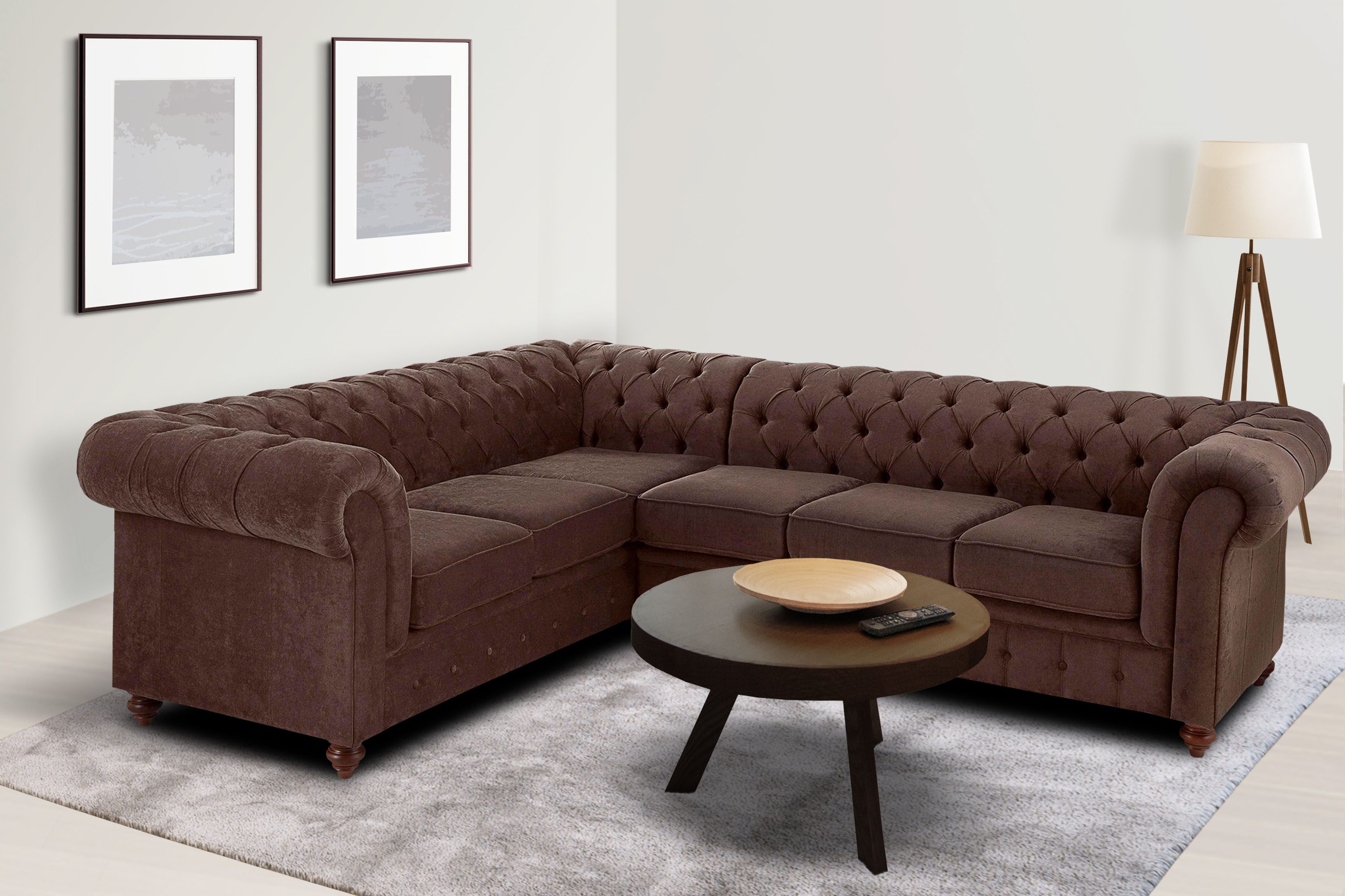 Home affaire Chesterfield-Sofa Chesterfield Ecksofa, auch günstig online kaufen