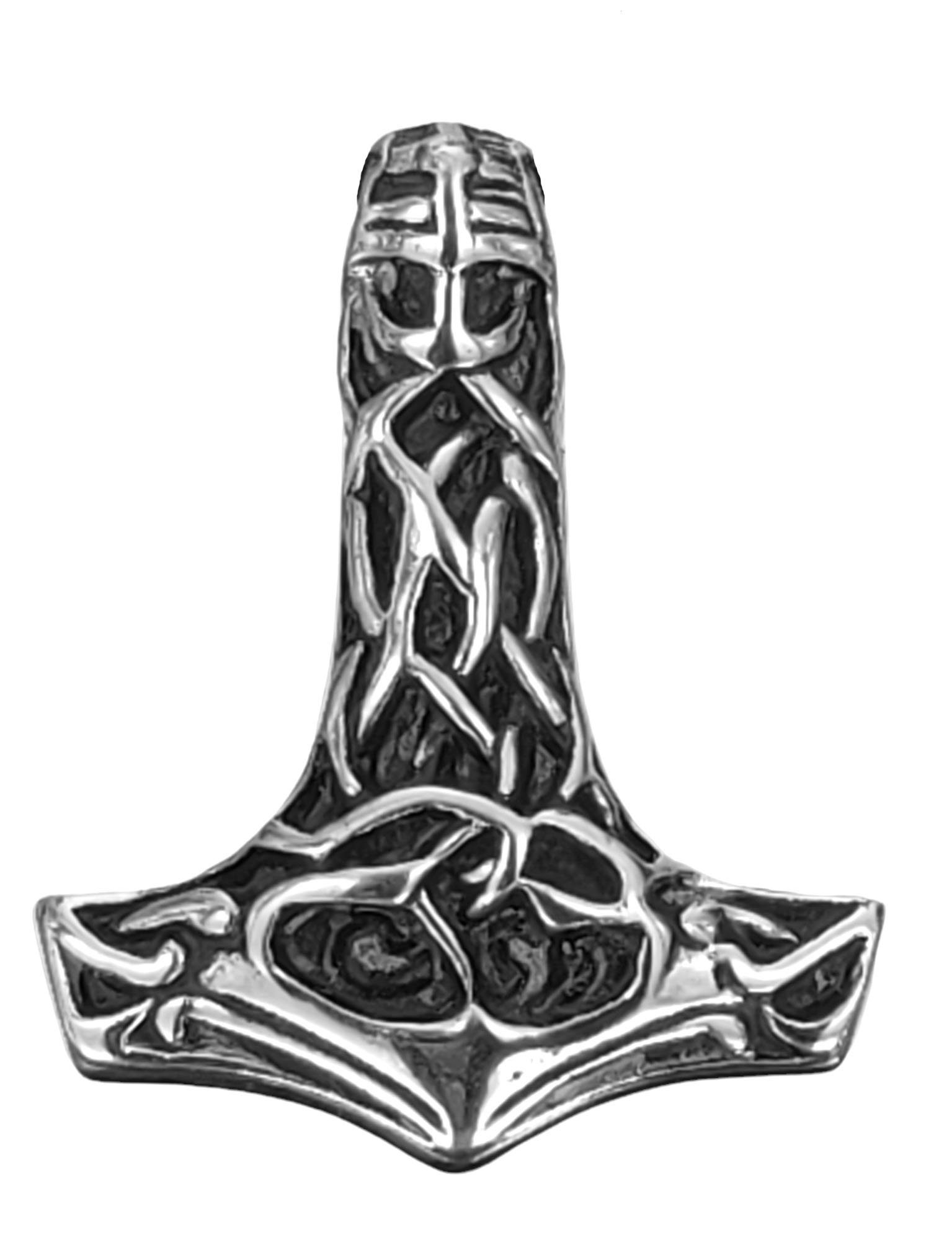 Thorhammer Anhänger Thorshammer Mjölnir Hammer of Leather Kettenanhänger Kiss Thor