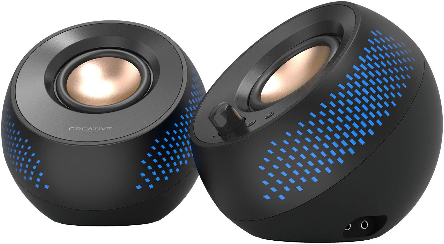Creative Pebble X 2.0, Bluetooth 5.3, USB-C, RGB-Beleuchtung PC-Lautsprecher (Kabelloses Streaming)