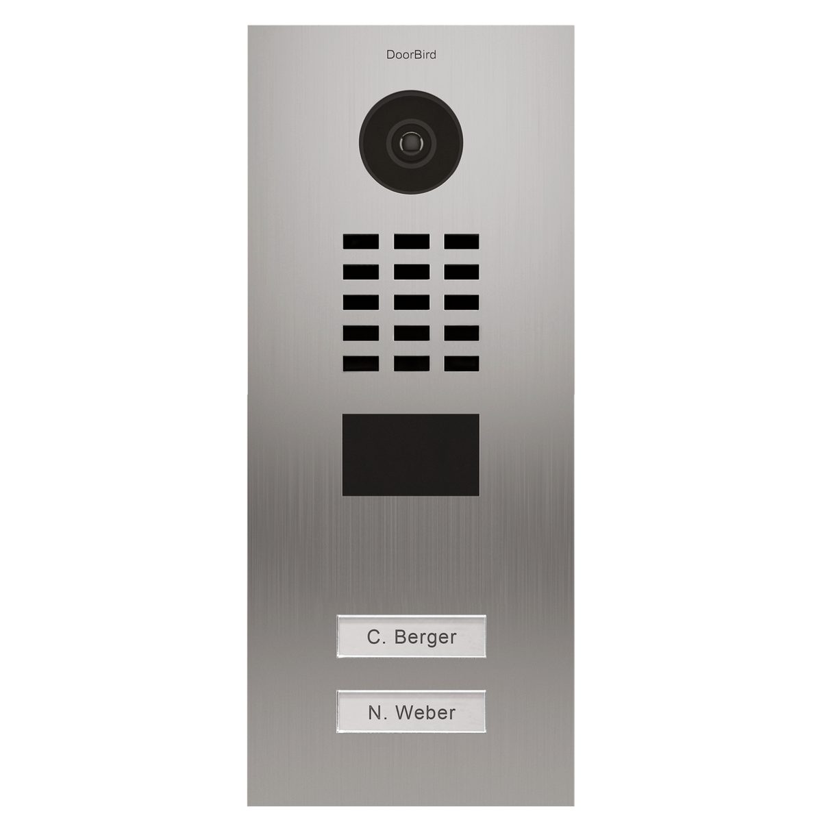 DoorBird Video-Türsprechanlage DoorBird - Video Türstation D2102 mit 2 Klingeltasten (Außenbereich, Haustür, Eingangsbereich, Smarte Video Türsprechanlage mit App-Steuerung, Ethernet / PoE)