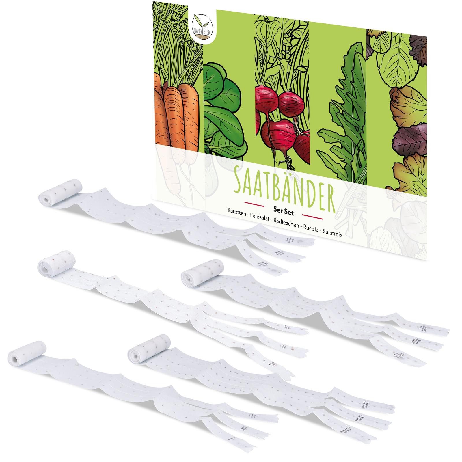 HappySeed Gemüsesamen 5m Saatband 5er Set günstig online kaufen