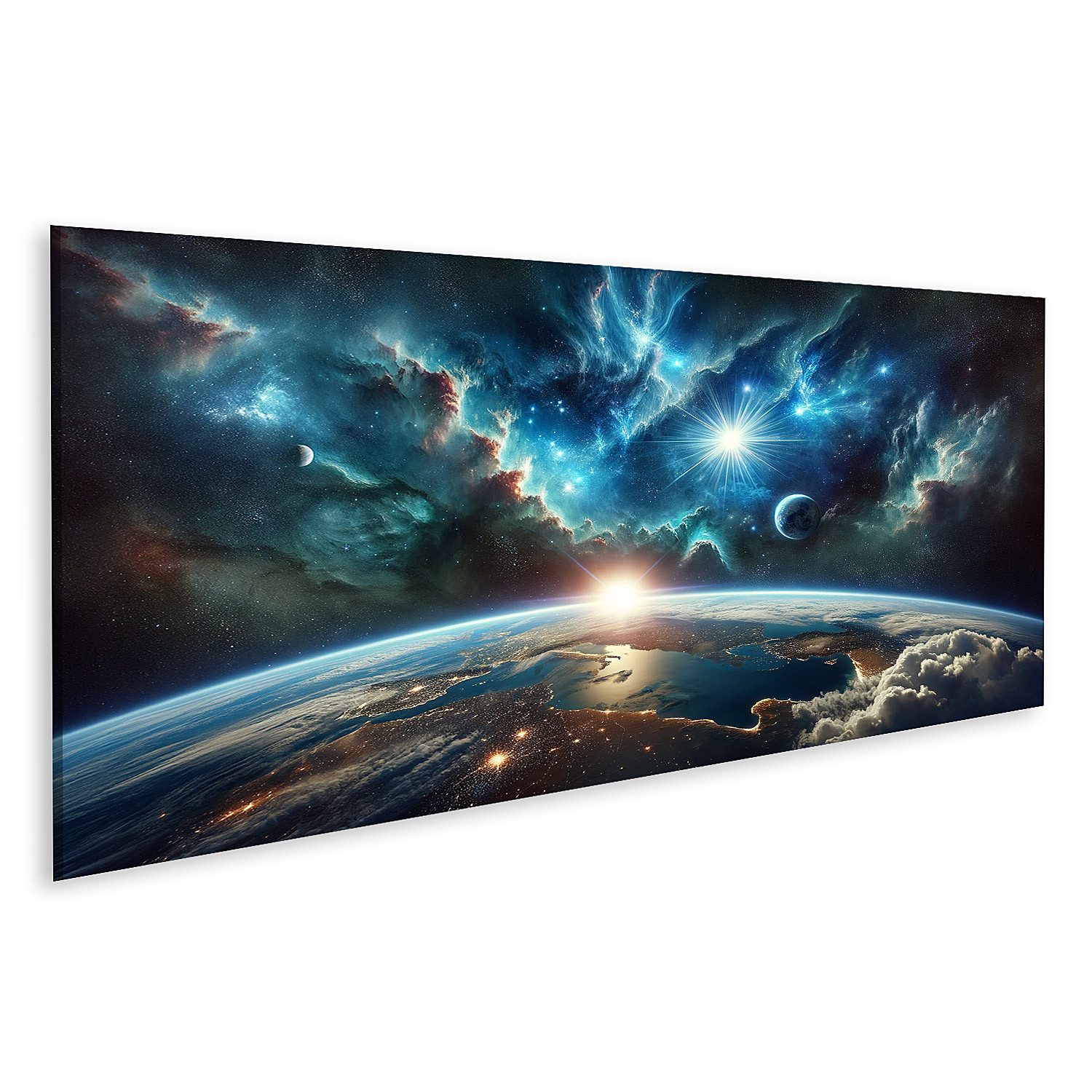 Leinwandbild Weltraumszene von der Erde aus dramatischer Blick