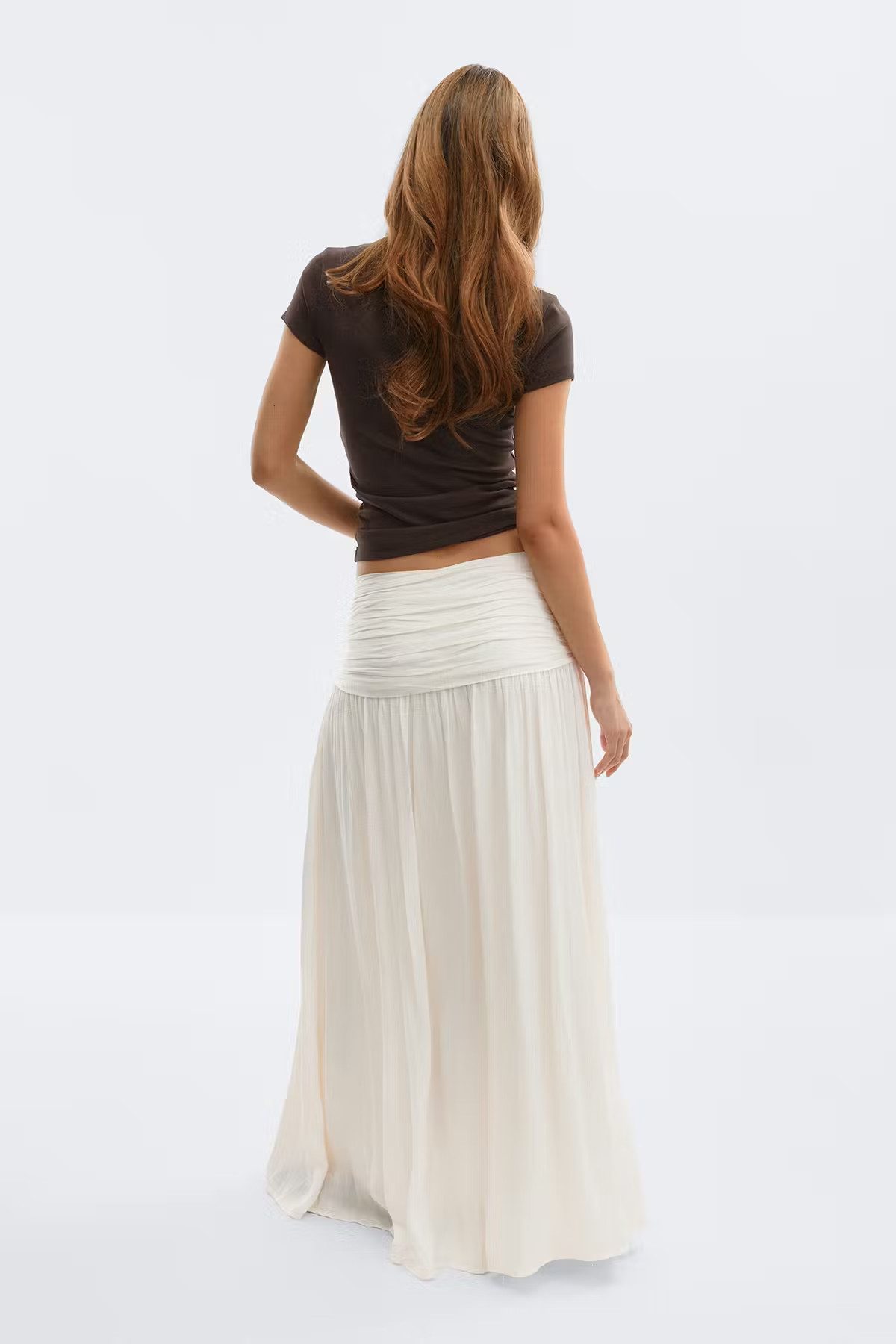 Gina Tricot Maxirock Dropped waist skirt - Rock Damen - Maxirock - Plisseerock