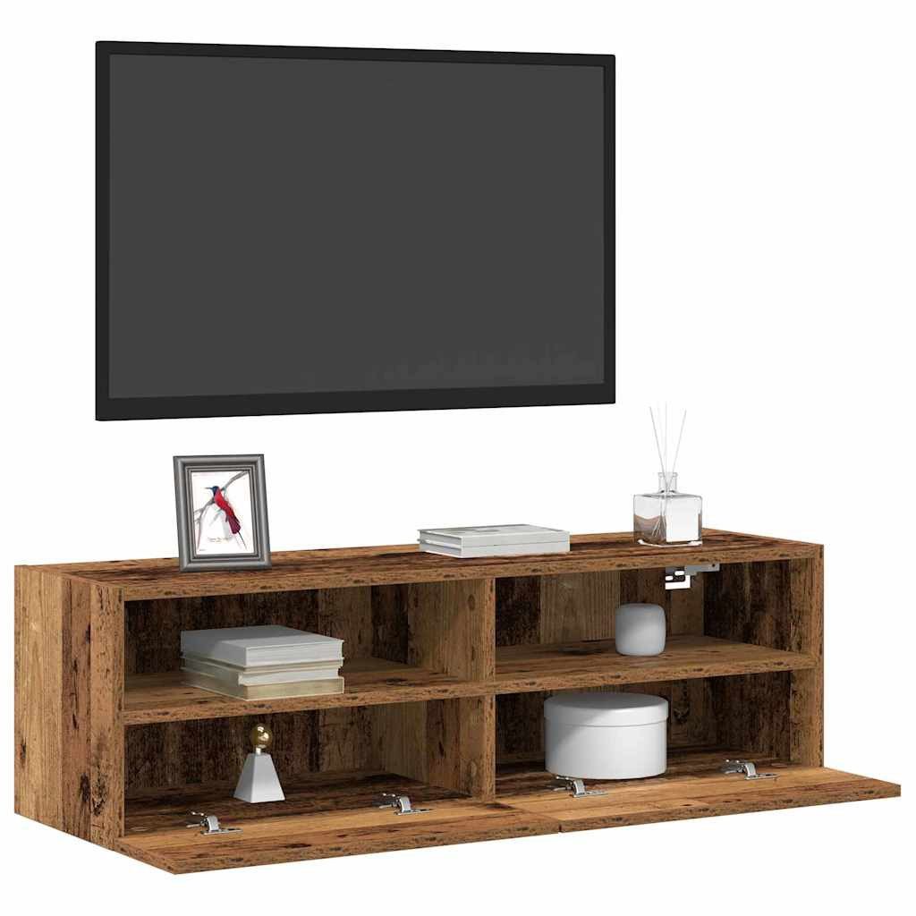 vidaXL TV-Wand TV-Wandschrank 2 stk. Altholz Holzwerkstoff, (2-St)
