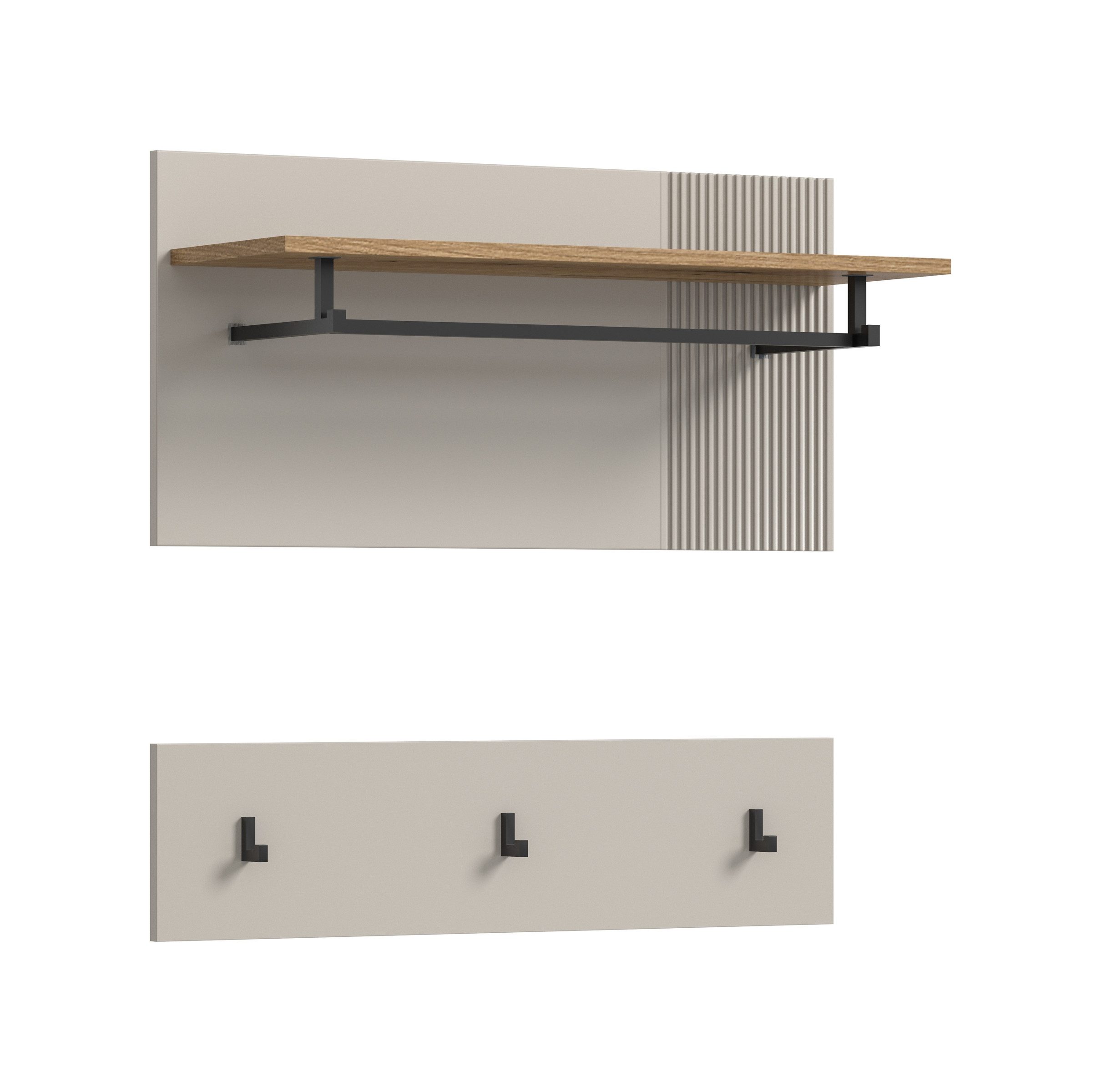 freiraum Garderobenpaneel Slide, in kaschmir - 80x80x28cm (BxHxT)