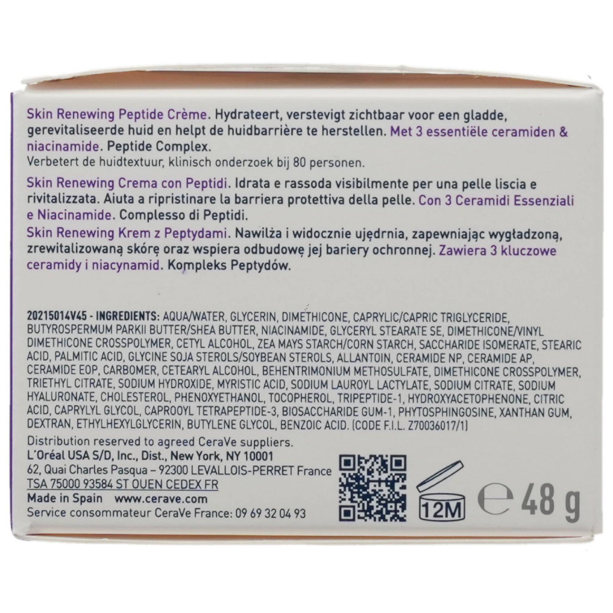 Cerave Gesichtspflege CERAVE Skin renewing Peptid Creme 48g PZN 19979400