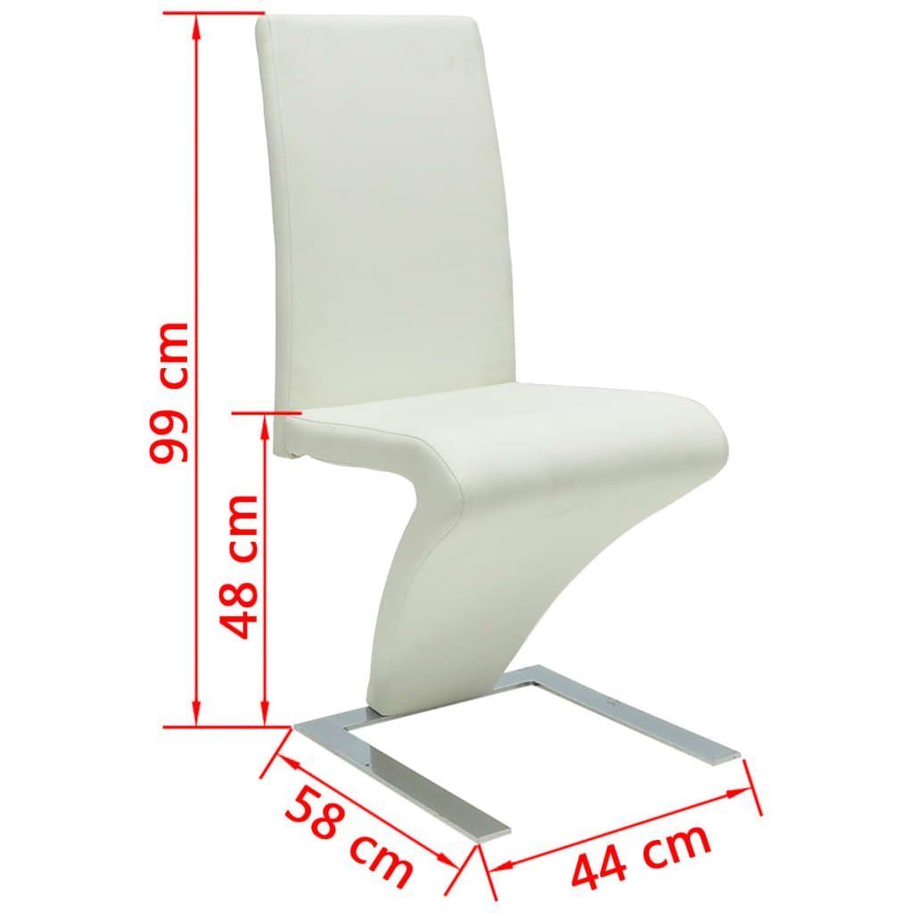 Stk Esszimmerstühle Stuhl Weiß Kunstleder 2 vidaXL