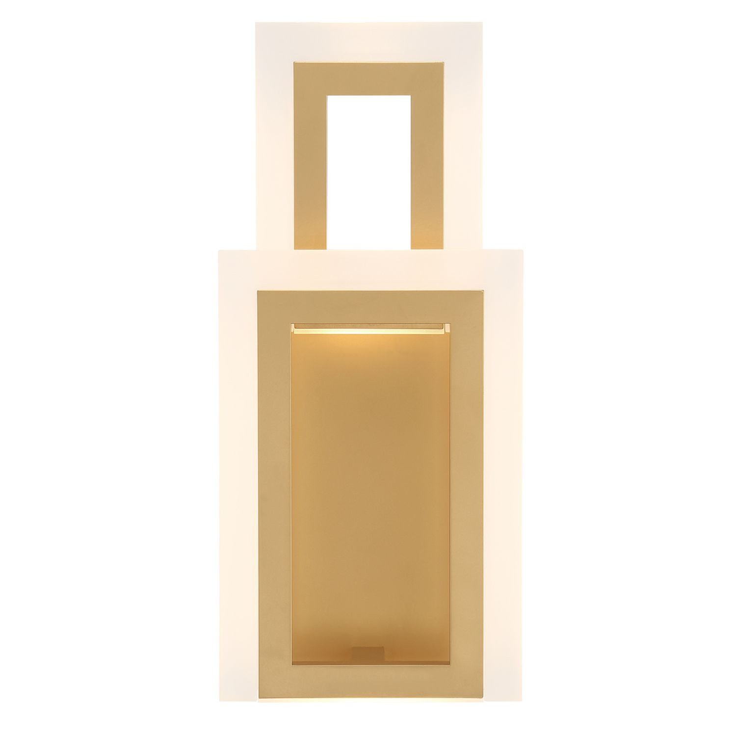 Licht-Erlebnisse Wandleuchte ELRIC, LED, Warmweiß, LED Metall 40.6 cm hoch in Gold 3000 K 802 lm Modern