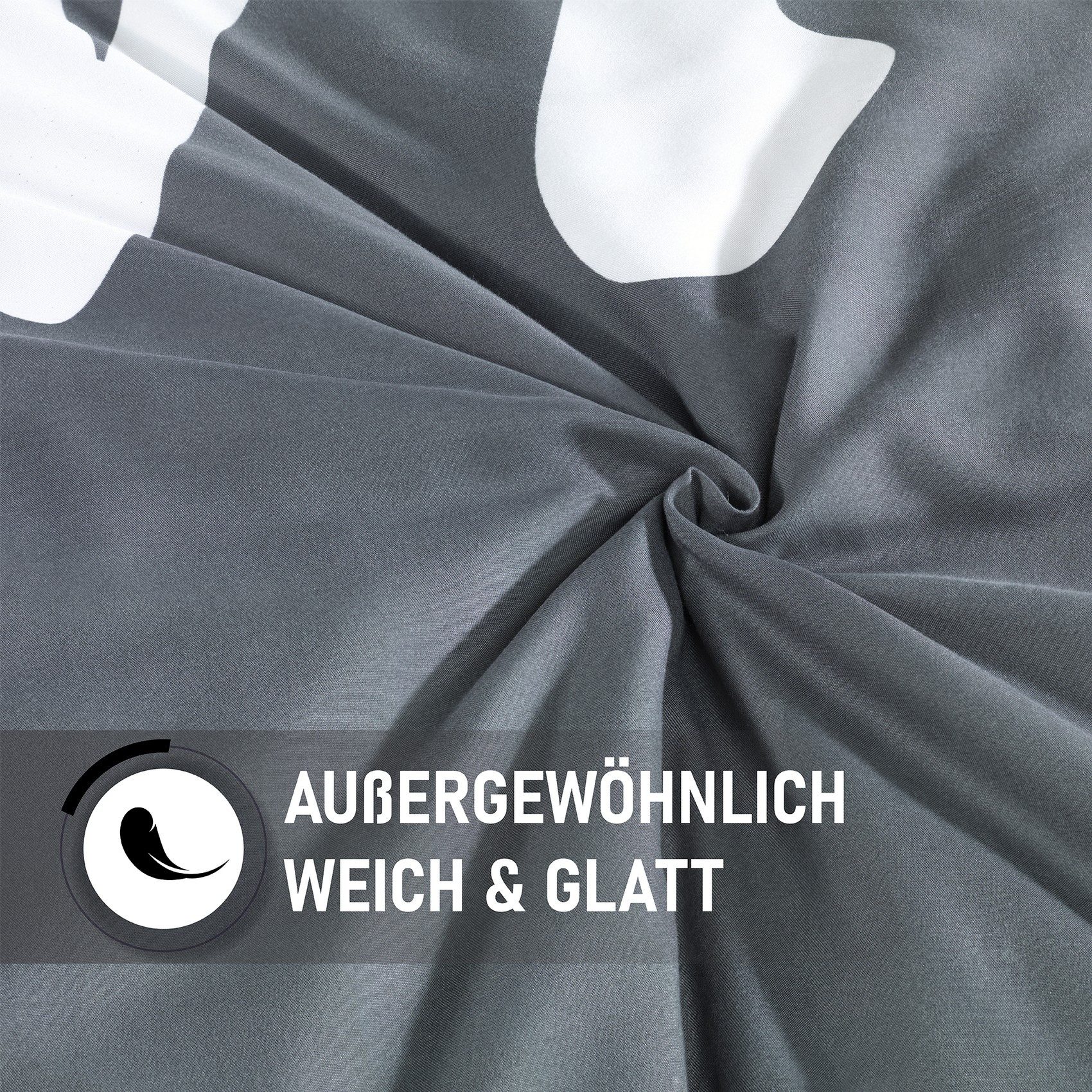 Kuscheli Partnerbettwäsche 2x 135x200 + 2x 80x80 cm atmungsaktiver Bettbezug, Partner Bettwäsche, Mikrofaser, 4 teilig, Für Allergiker geeignet, pflegeleicht, angenehm weicher Stoff