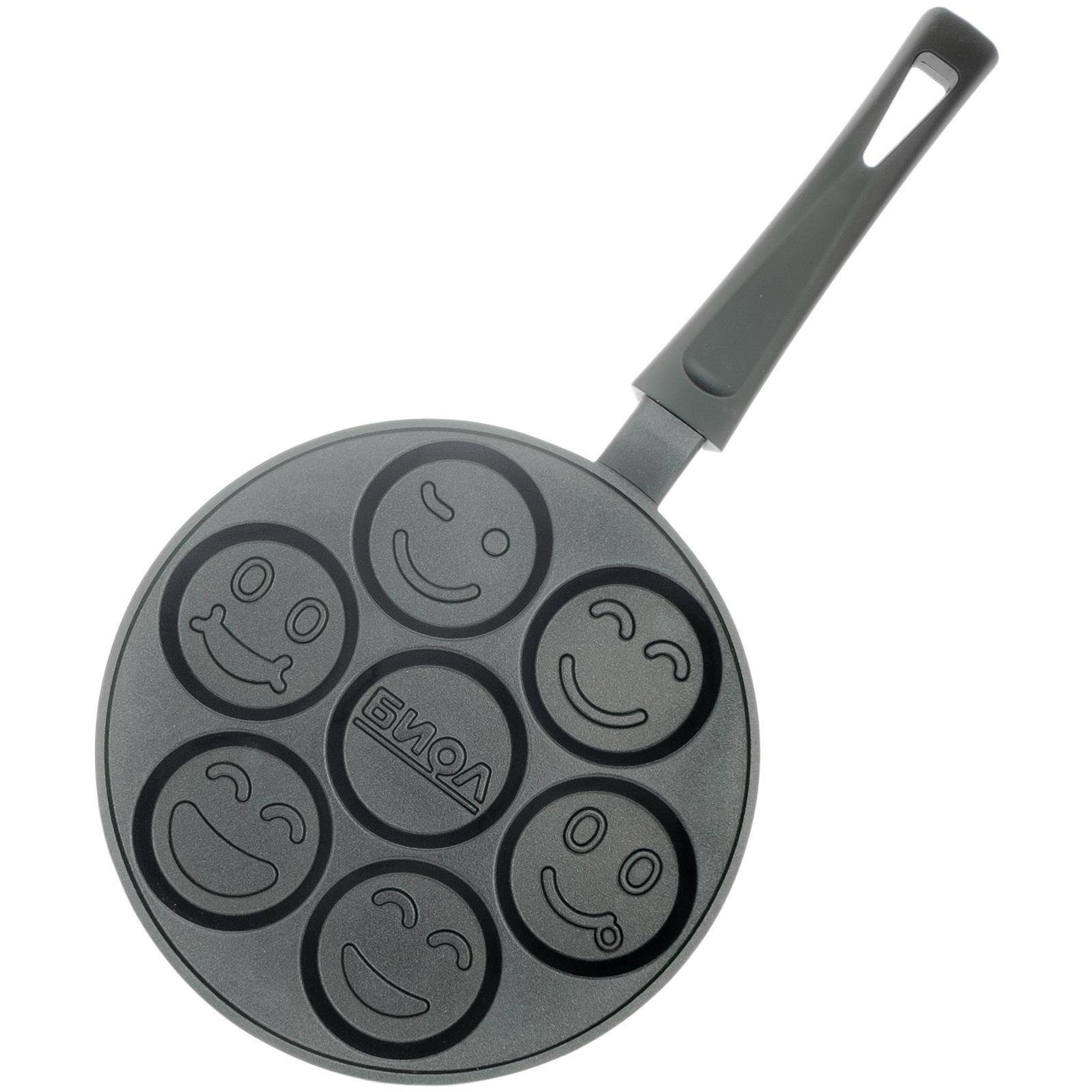 BIOL Crêpepfanne Pancake Bratpfanne Smile 24cm Pfannkuchen Antihaft, Aluminium (Spar-Set), nicht induktionsfähig