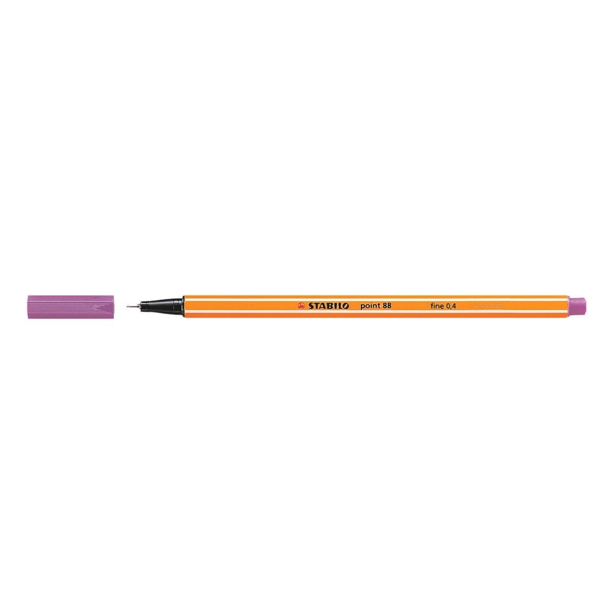 STABILO Fineliner point 88®, ohne wasserbasierter Tinte lila (1-tlg), mit Metallanteile