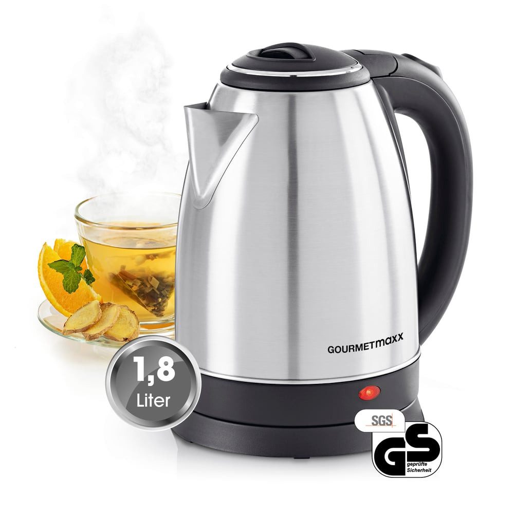 GOURMETmaxx Wasserkocher, 1500 W, Boiler mit Abschaltfunktion 360° Basisstation Kabellos 1500 W
