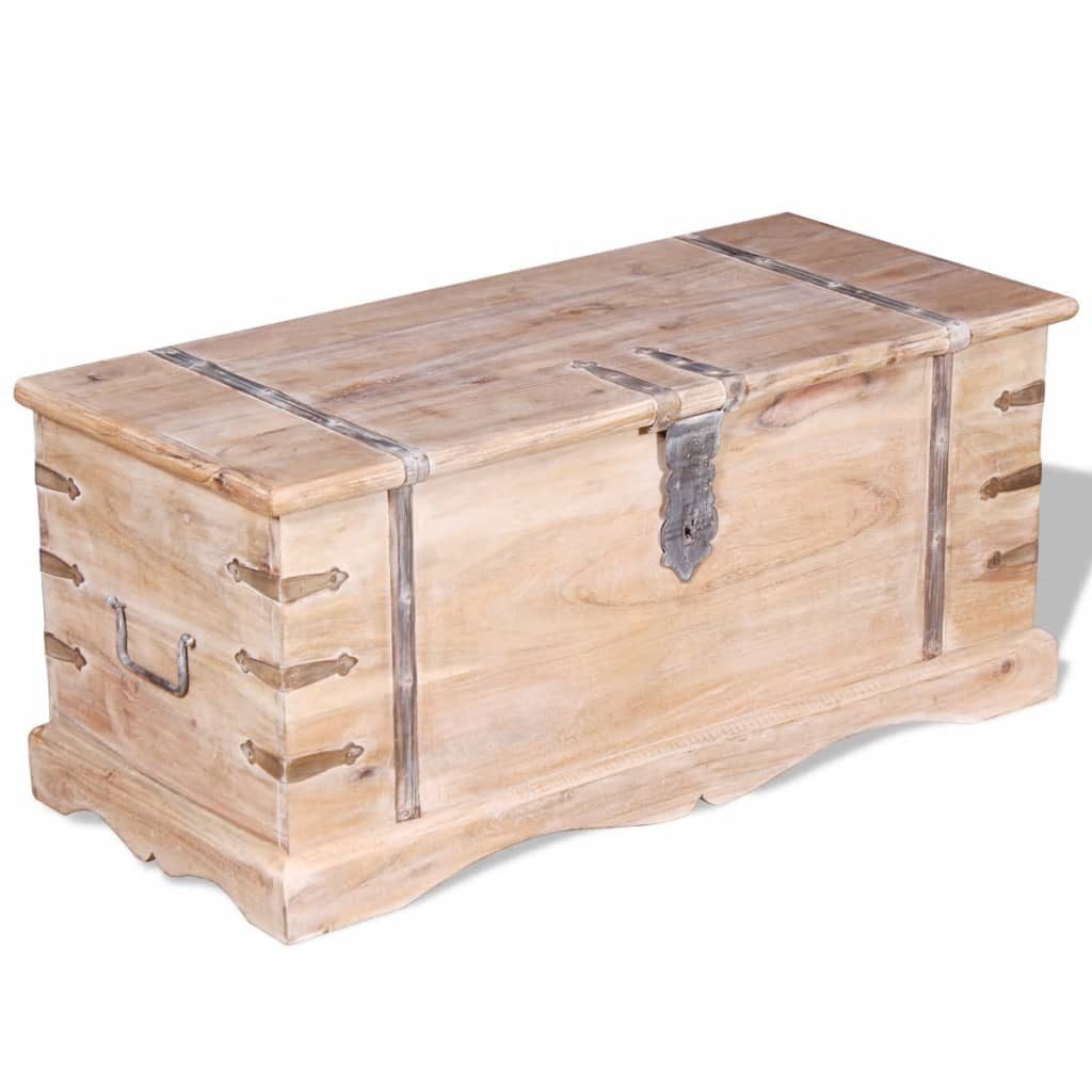 vidaXL Truhe Truhe Aufbewahrungsbox Schatzkiste Holzkiste mit Deckel 90x40x40cm Aka. € 306,99
