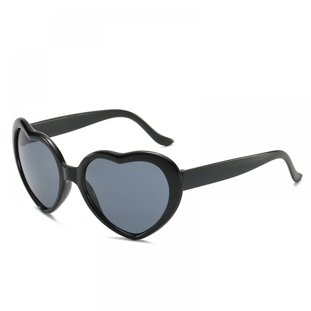 Weiß,Schwarz Herz Sonnenbrille, Deko Herzförmige GelldG Sonnenbrille Accessoires Hippie Brille,