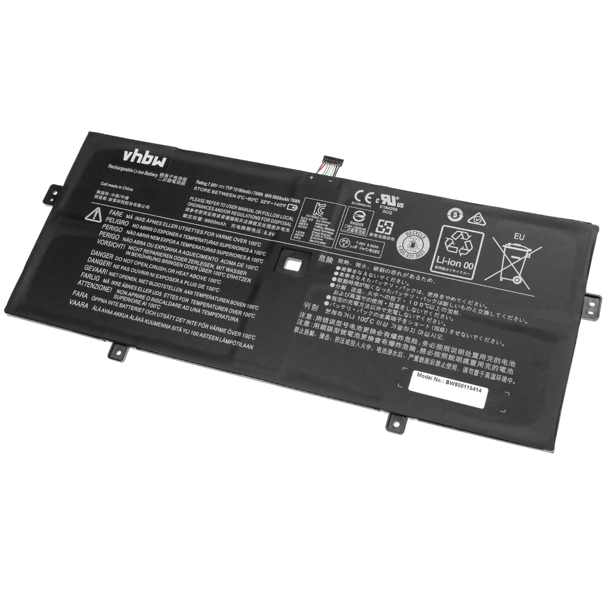 vhbw kompatibel mit Lenovo Yoga 910-13IKB-80VF00BVHH, 910-13IKB, 910 Laptop-Akku Li-Polymer 9800 mAh (7,68 V)