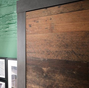 trendteam Garderobenpaneel Indy (Wandgarderobe in Used Wood und grau, 80 x 105 cm), Altholz Optik