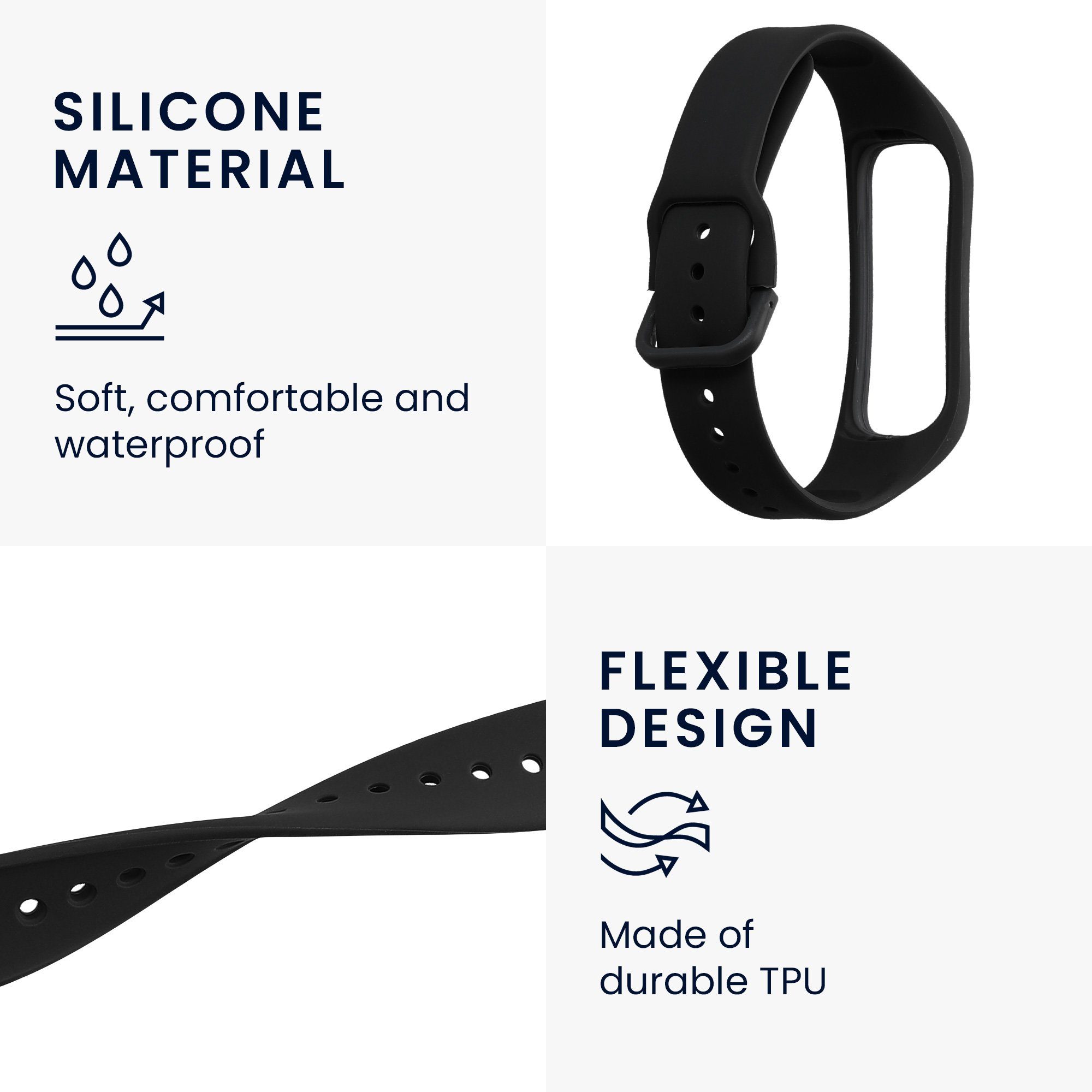 kwmobile Uhrenarmband für Samsung Galaxy Fit 2 Armband Smartwatch, 1-tlg., Ersatzarmband für Fitnesstracker - Wechselarmband Smartwatch