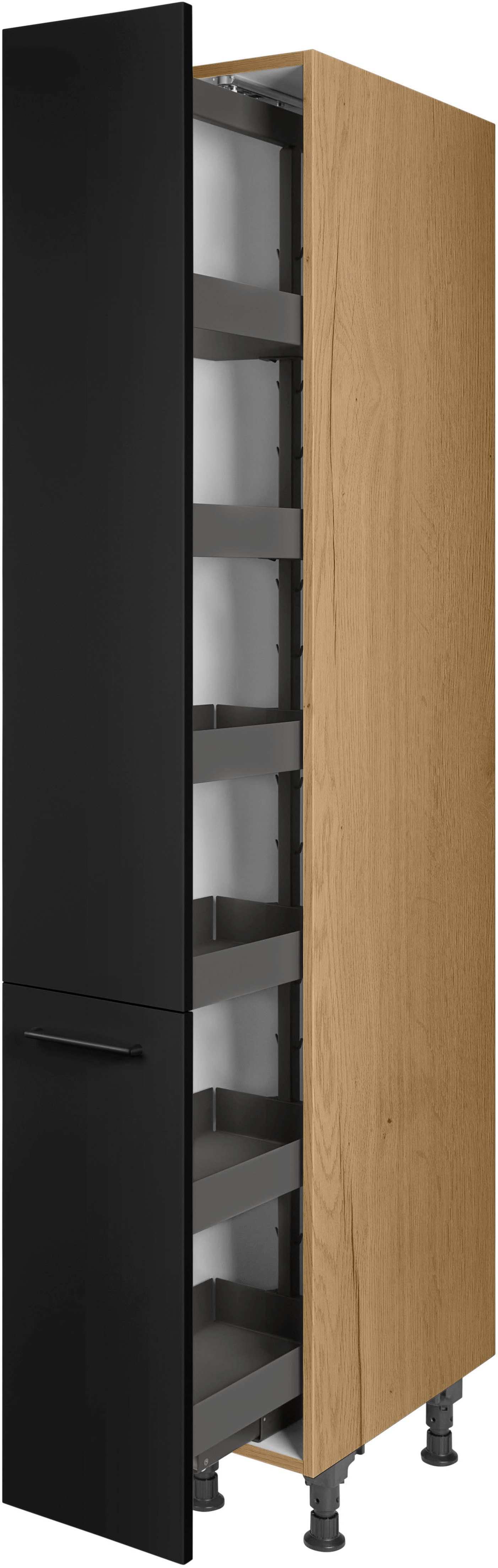 nobilia® Apothekerschrank "MIAMI", mit 5 Einhängekörben, Breite 30 cm, Höhe 216,6 cm, vormontiert, Ein- und Auszugsdämpfung SoftStoppPro – Bild 2 von 5
