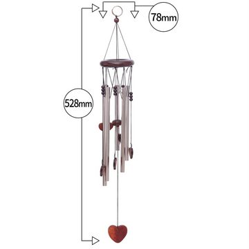 Flanacom Windspiel Windspiel Naturholz Edelstahl - Glockenspiel (1 St), auch als Vogelschreck