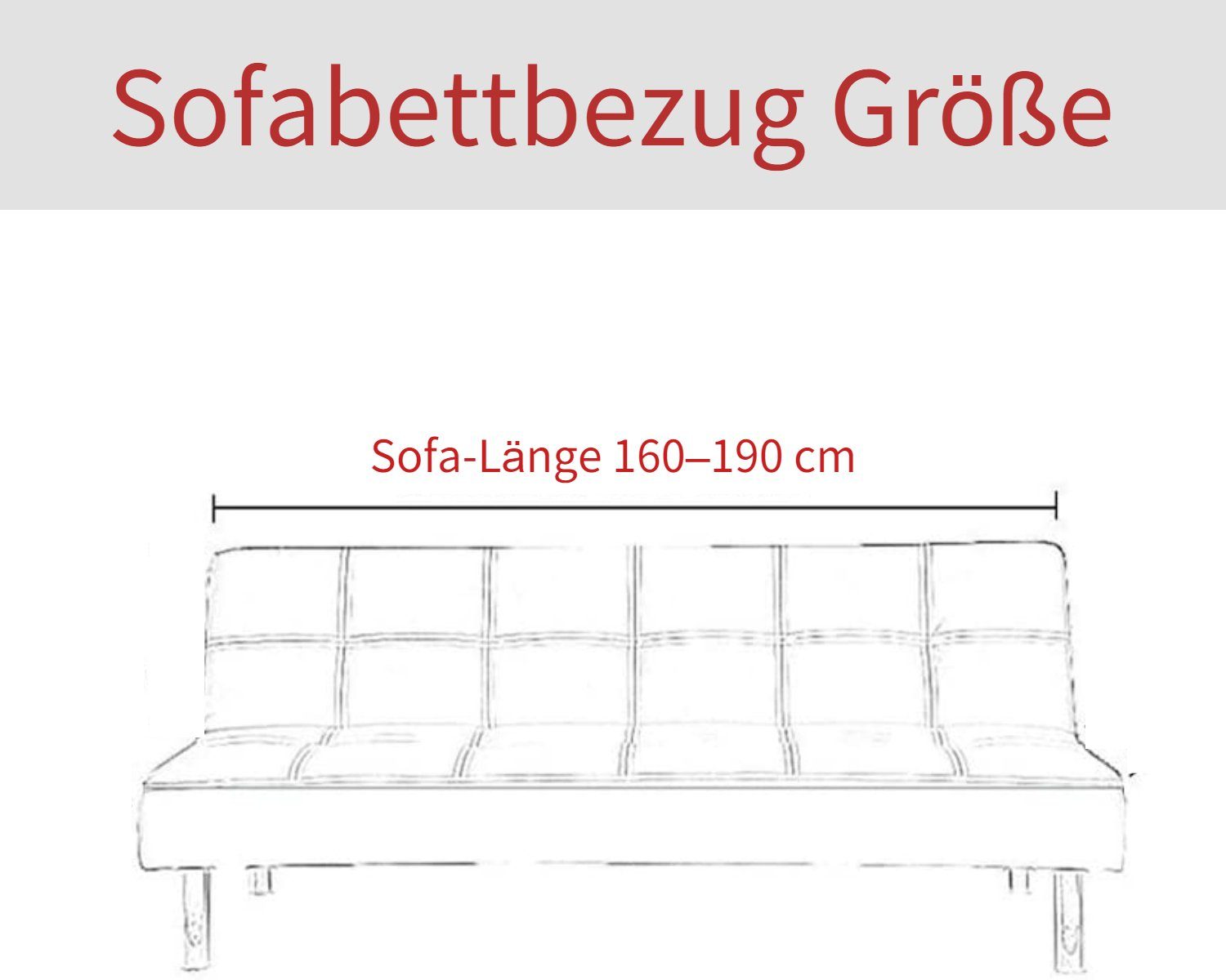 Couchbezug - 160-190CM HOMEIDEAS, Sofabezug Sofahusse, Rot-E