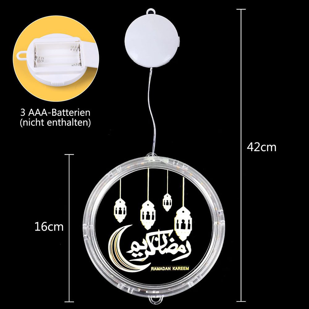 Jibenhome Beleuchtetes Fensterbild LED Fensterleuchter Eid Ramadan Lichterk günstig online kaufen