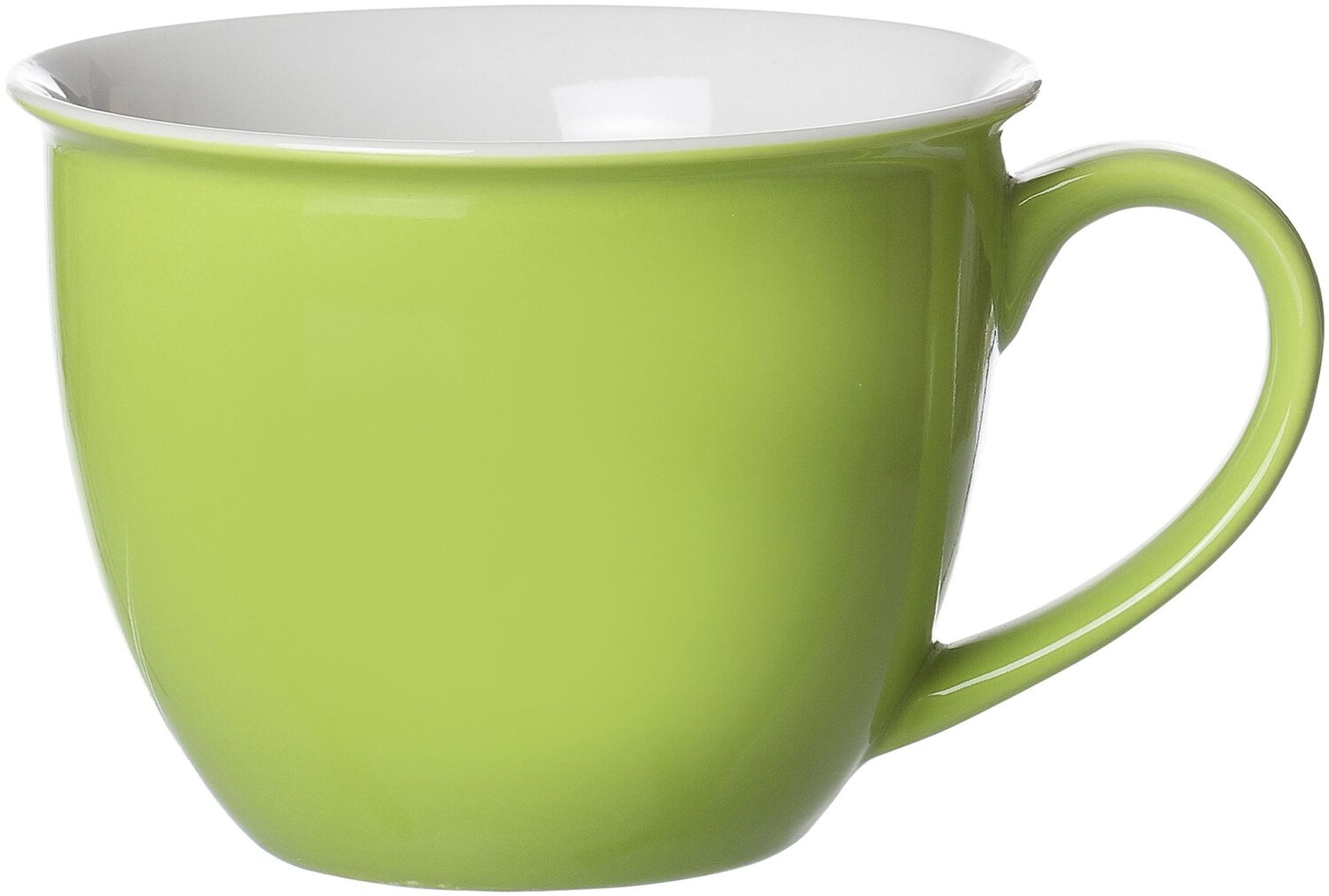 Ritzenhoff & Breker Tasse Milchkaffee Obertasse Kaffeetasse doppio grün Porzellan 350 ml, Porzellan