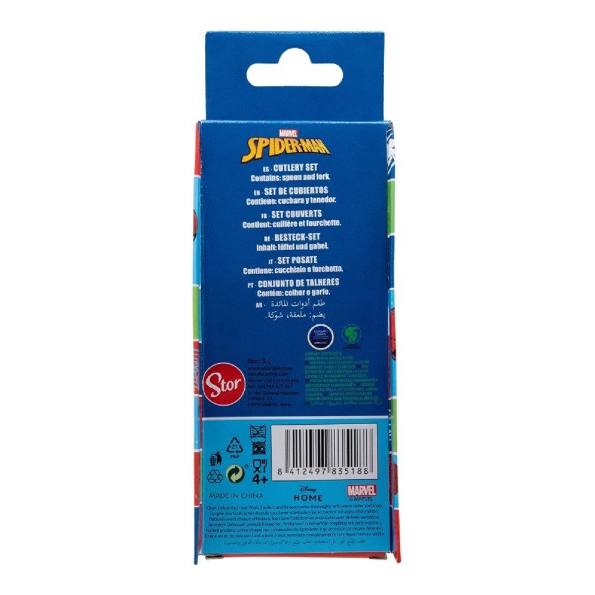 Spiderman Kinderbesteck Set 2-teilig – Löffel & Gabel mit Motivgriffen (2-tlg), 1 Personen