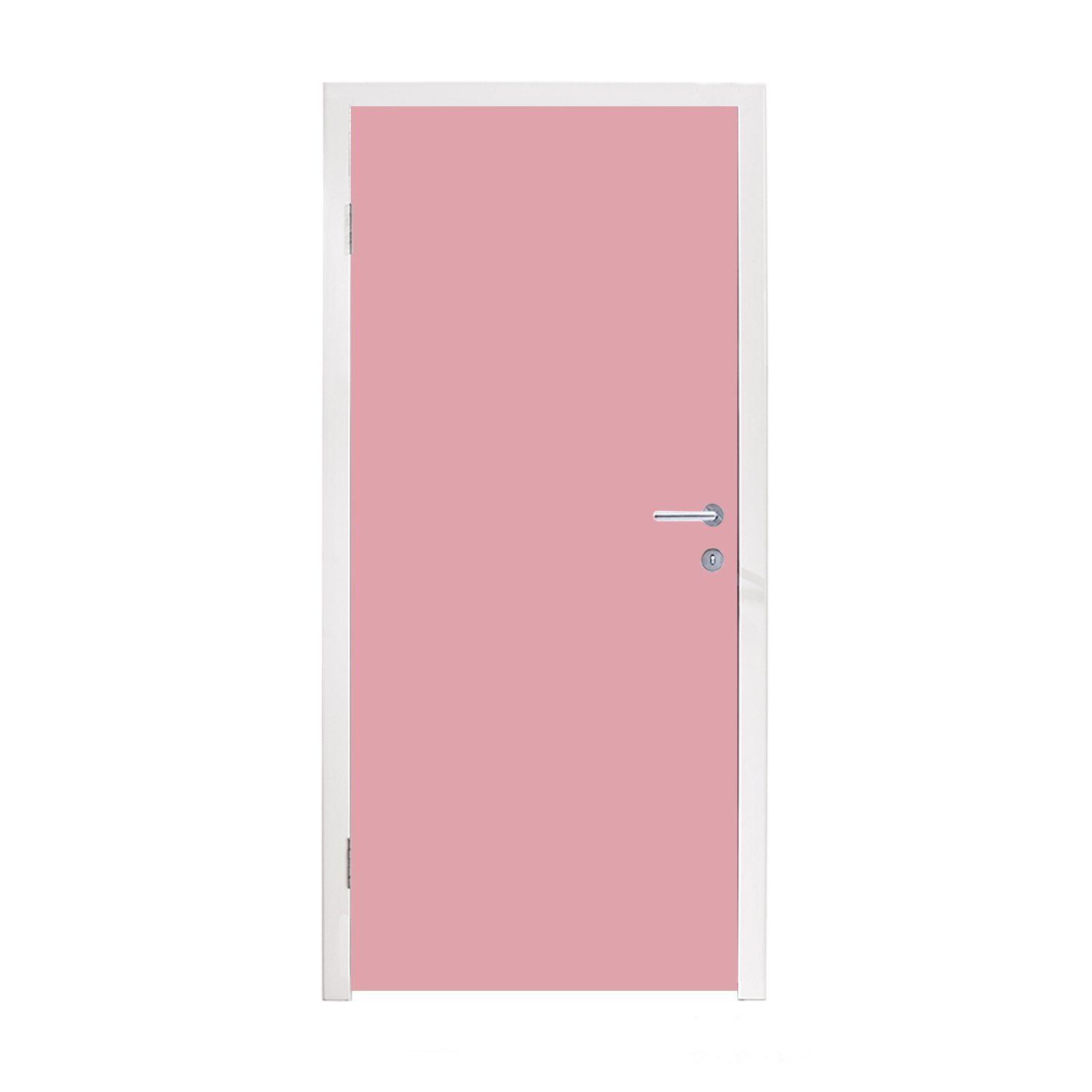 MuchoWow Türtapete Rosa - Farben - Innenraum - Einfarbig - Farbe, Matt, bedruckt, (1 St), Selbstklebende Tapete, Folie für Möbel, 75x205 cm