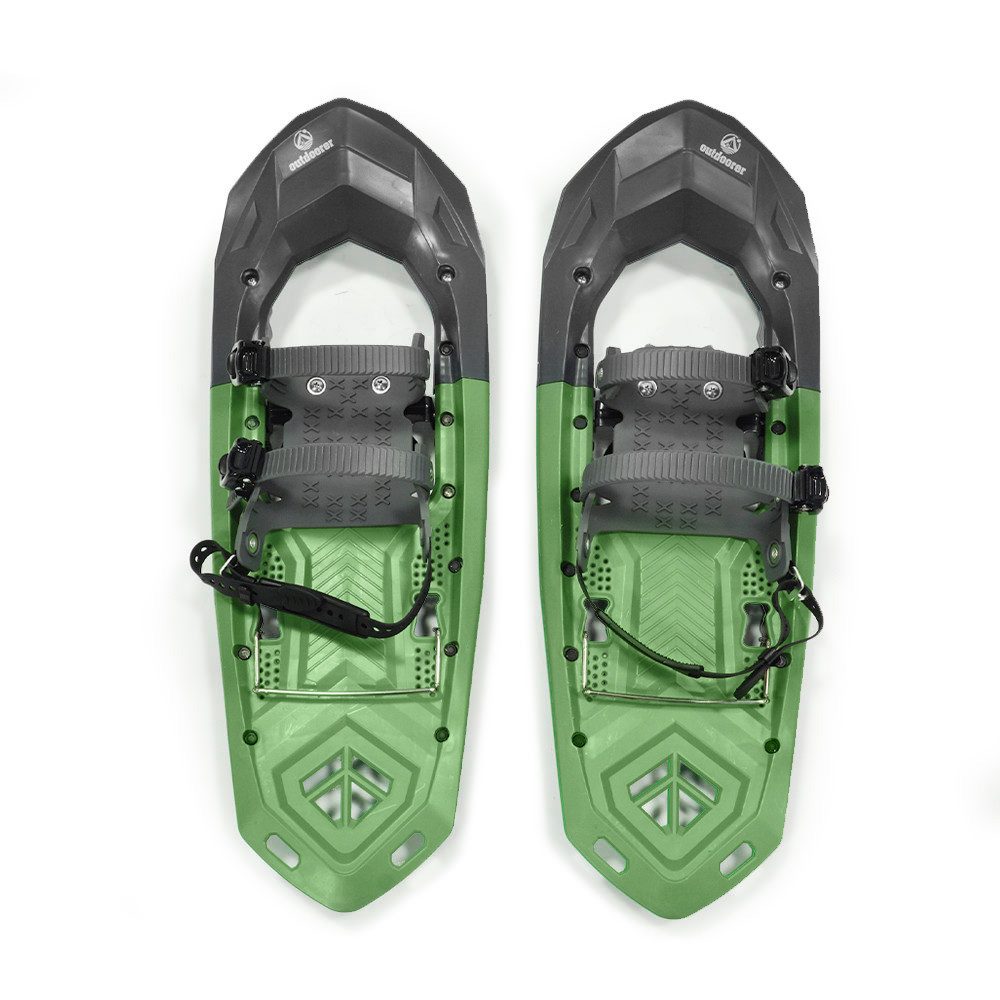 outdoorer Schneeschuhe SnowClimber M mit klappbarer Steighilfe & Stahlzacken, Kunststoff-Rahmen & robuste Stahlzinken (vorne & seitlich)