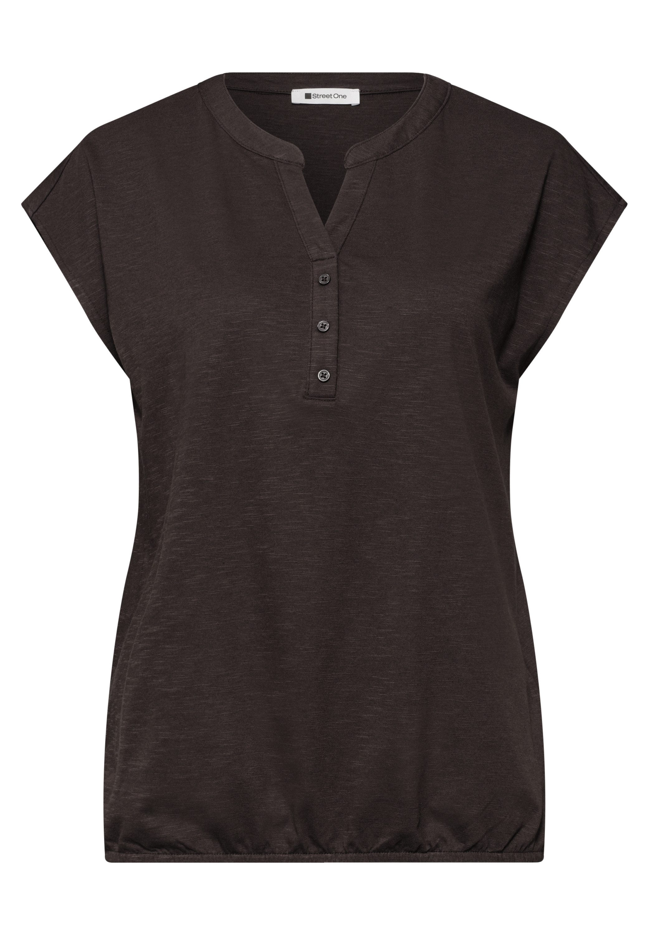 STREET ONE T-Shirt mit geschlitztem Rundhalsausschnitt – Bild 4 von 5