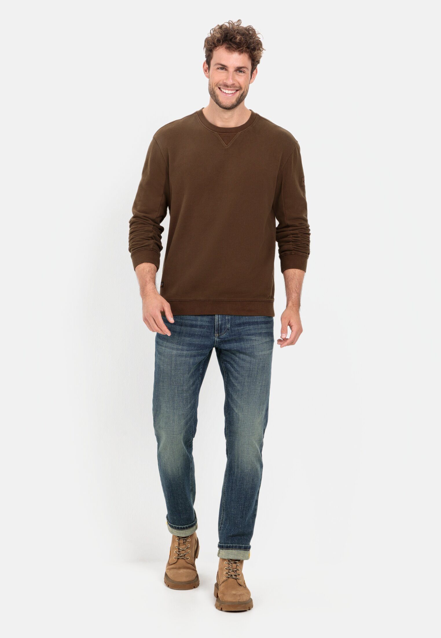 reiner Sweatshirt active camel Braun aus Baumwolle