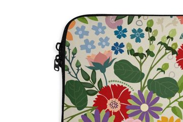 MuchoWow Laptop-Hülle Blätter - Blumen - Design 13.3 Zoll, Laptopsleeve, weiches Innenfutter zum Schutz Kratzern, Laptoptasche