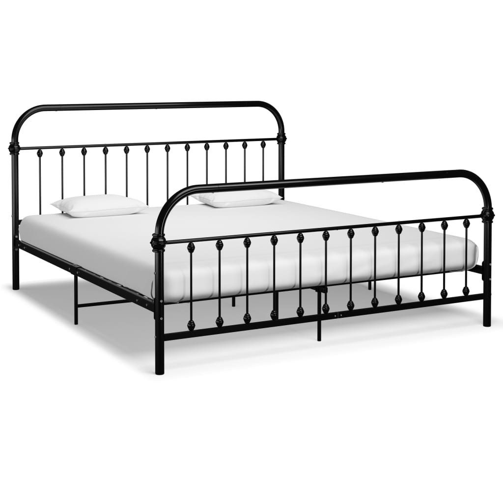 furnicato Bettgestell Schwarz Metall 180x200 cm günstig online kaufen