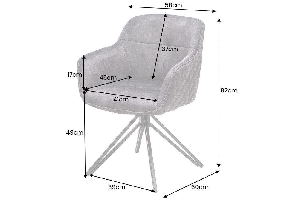 riess-ambiente Polsterstuhl EUPHORIA senfgelb/schwarz – Samt, drehbar, Metall-Füße, mit Armlehne (Einzelartikel, 1 St), mit 180° Drehfunktion und Autoreturn – i – Bild 3 von 5