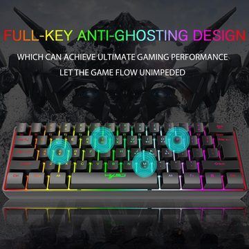 THE G-LAB Combo Yttrium – Gamer-Paket Azerty RGB, Gaming Tastatur- und Maus-Set, mit 105 Tasten und 19 Tasten Anti-Ghosting – Gamer-Maus 2400 DPI