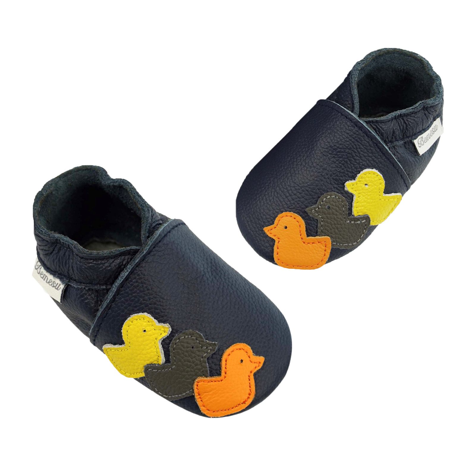 Bemesu Baby Schuhe Leder rutschhemmende Wildledersohle handgemacht Krabbelschuh