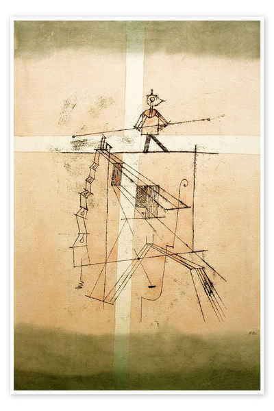 Posterlounge Poster Paul Klee, Der Seiltänzer, Rustikal Malerei