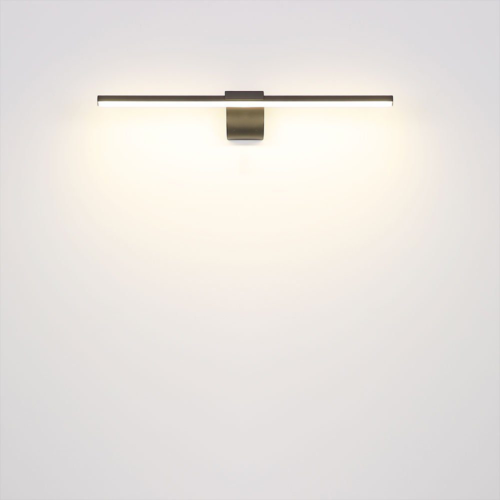 Badezimmerlampe LED Wandlampe Spiegelleuchte - LED-Leuchtmittel eckig fest Wandleuchte, Neutralweiß, schwarz LED Wandleuchte verbaut, IP44 Globo