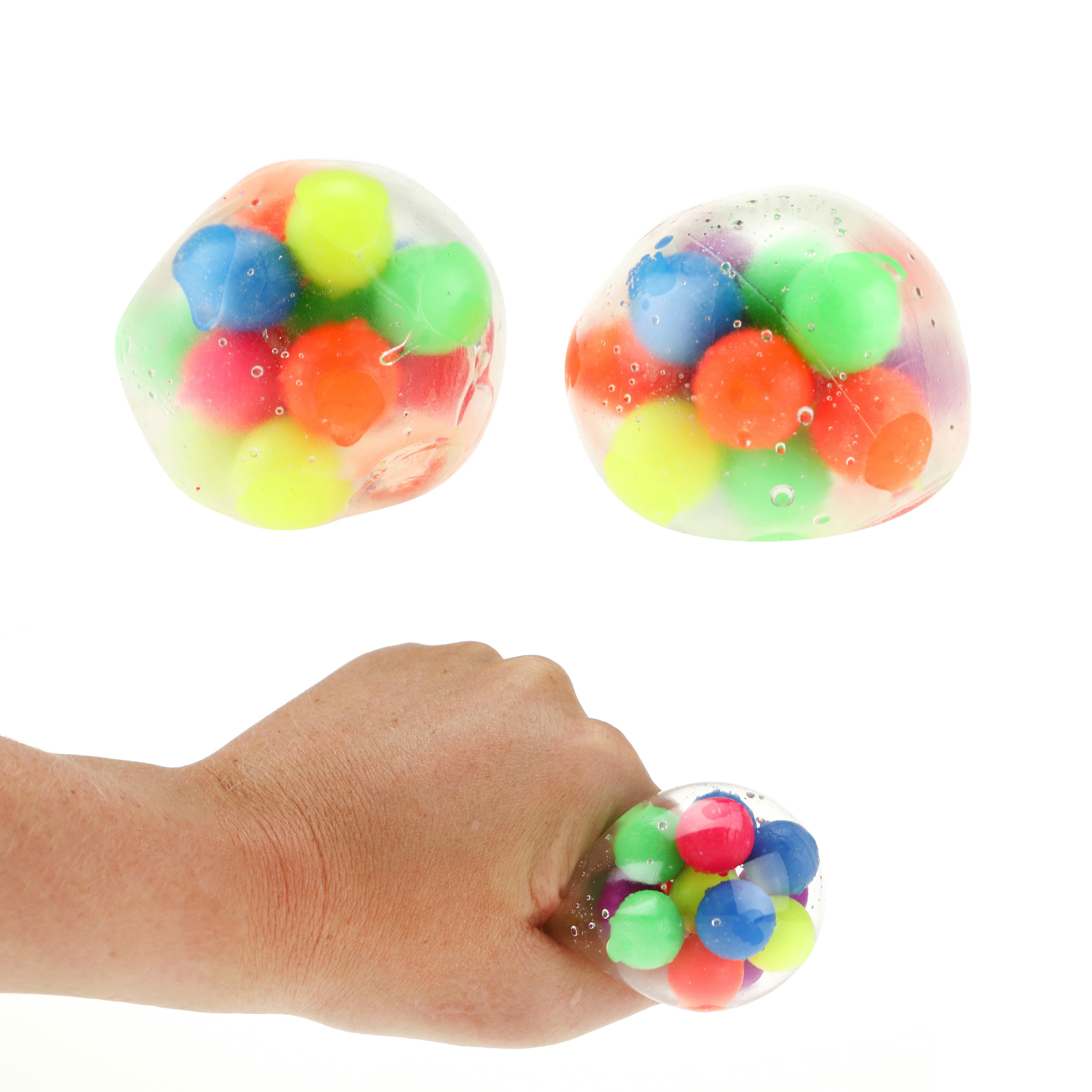Toi-Toys Spielball Quetsch-Ball gefüllt mit bunten Bällchen