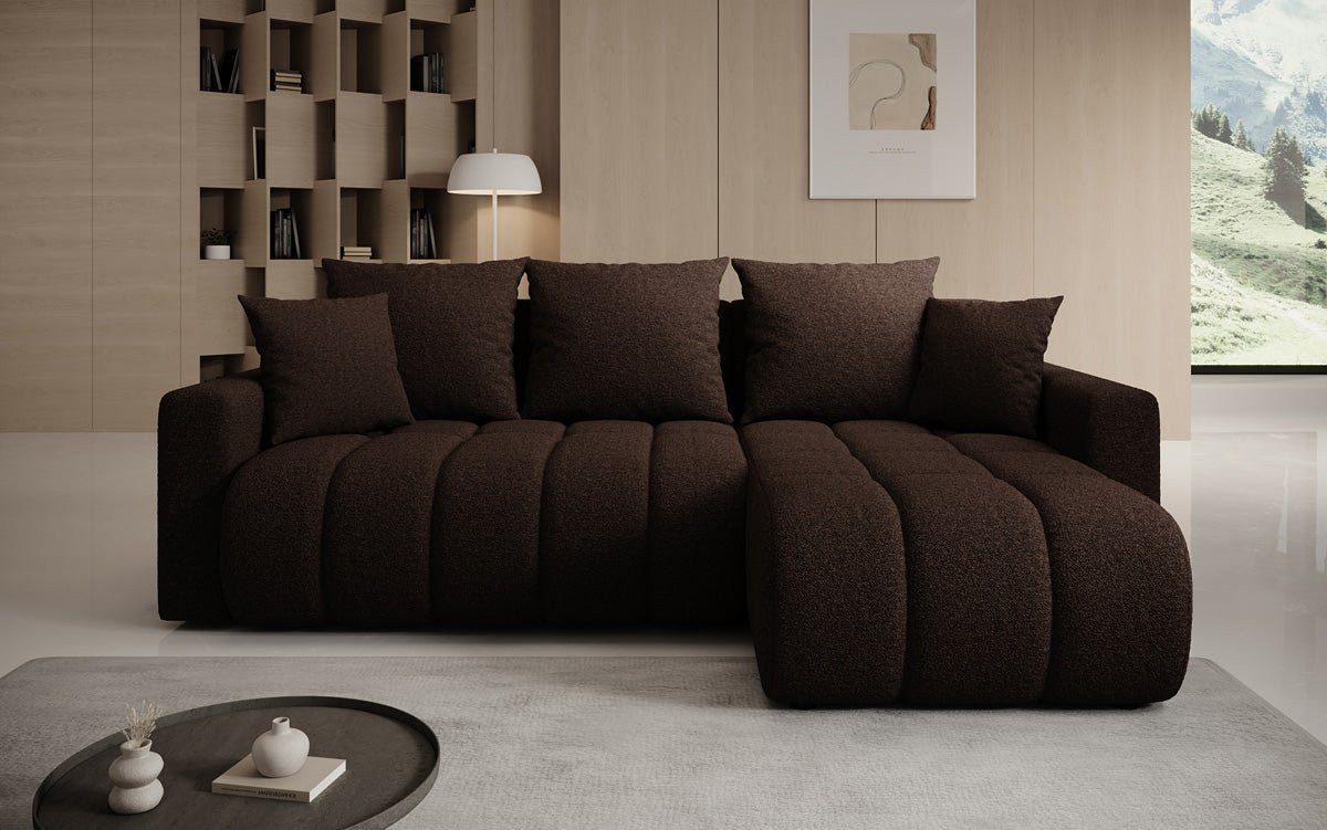 Luxusbetten24 Schlafsofa Designer Sofa Giulio L, mit Stauraum und Schlaffunktion
