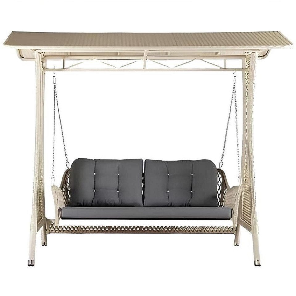 Xlmoebel Hollywoodschaukel Graue Gartenschaukel aus robustem Material mit elegantem Design, Hergestellt in Europa