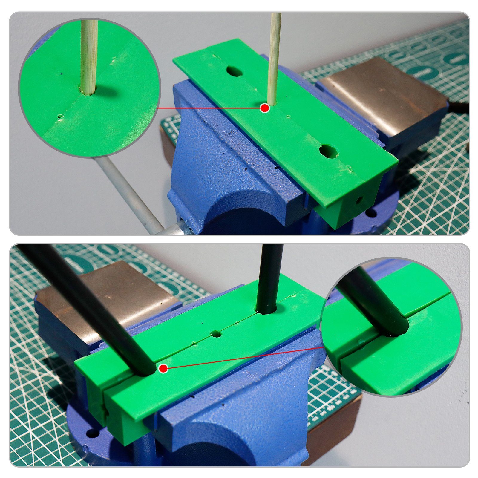 CCLIFE Schraubstock 2 Magnet mit 150mm grün tlg / 110mm Schraubstock-Schutzbacken Breite 150mm
