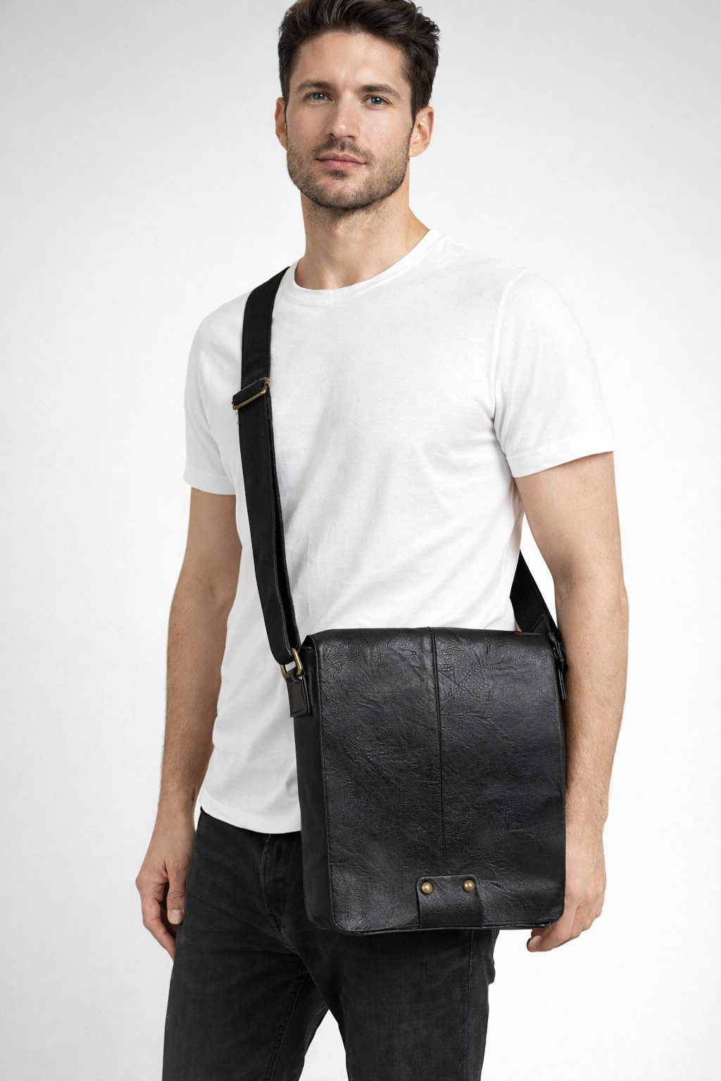 ITALY VIBES Umhängetasche MILAN - Kunstleder Schultertaschen Herren - Lederimitat Tasche