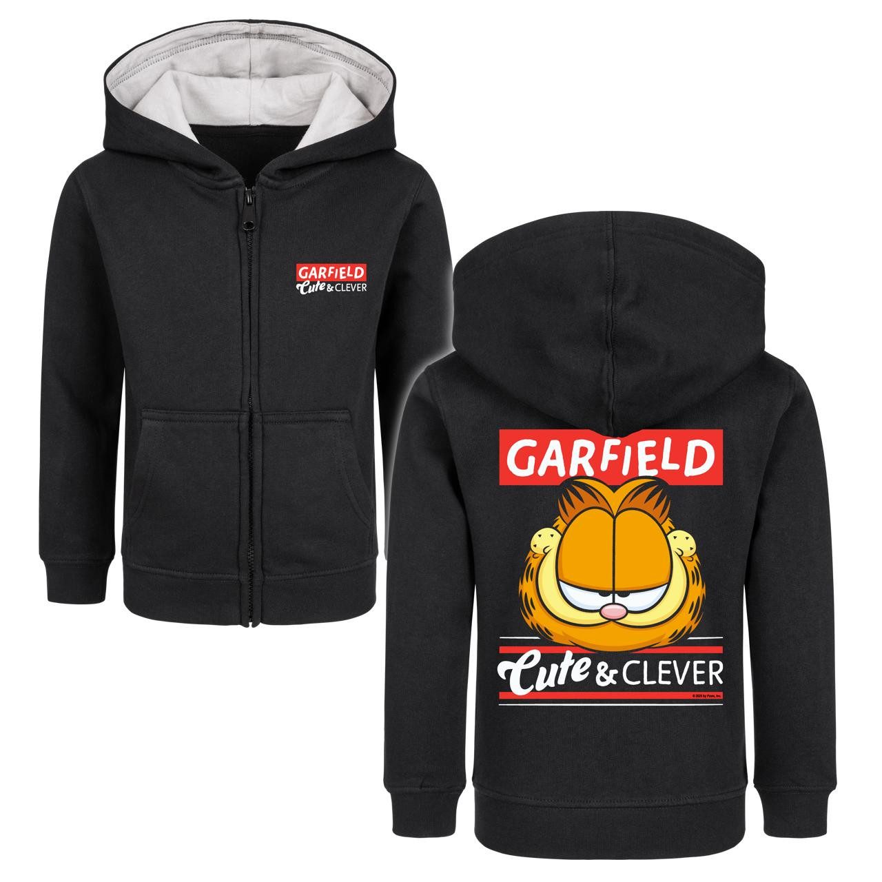 Kids-Fanshop Kapuzensweatjacke mit Garfield (Cute & Clever) Aufdruck für Kinder (2–14 J)